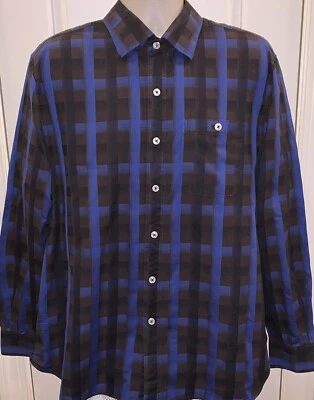 Camisa Tommy Bahama Para Hombre a Cuadros Ligera Manga Larga Abotonada Talla XL Foto 1 de 3