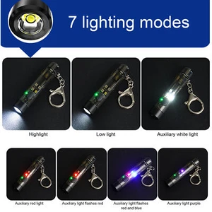 USB C Keychain Flashlight Rechargeable Mini Portable Light Emergency CH - Picture 1 of 24