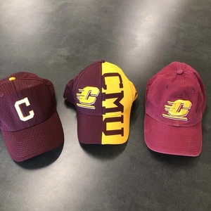 NCAA Central Michigan Chippewas Adidas Official Team Headwear Cap Hat Lot Of 3 M - Foto 1 di 16