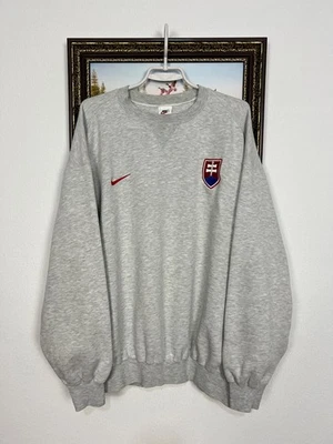 Sudadera De Colección Años 90 Nike Eslovaquia Fútbol Tren Fútbol Pista Top Cuello Redondo L Foto 1 de 4