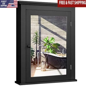 Wall Mounted Bathroom Mirror Cabinet Storage Adjustable Shelf Elegant Design New - Picture 1 of 6