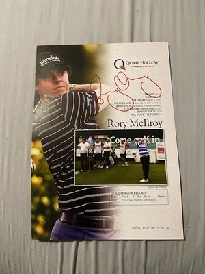 Фотография подписанная Рори Максилроем для гольфа 8x11 2010 Quail Hollow Championship Masters PGA - Изображение 1 из 2