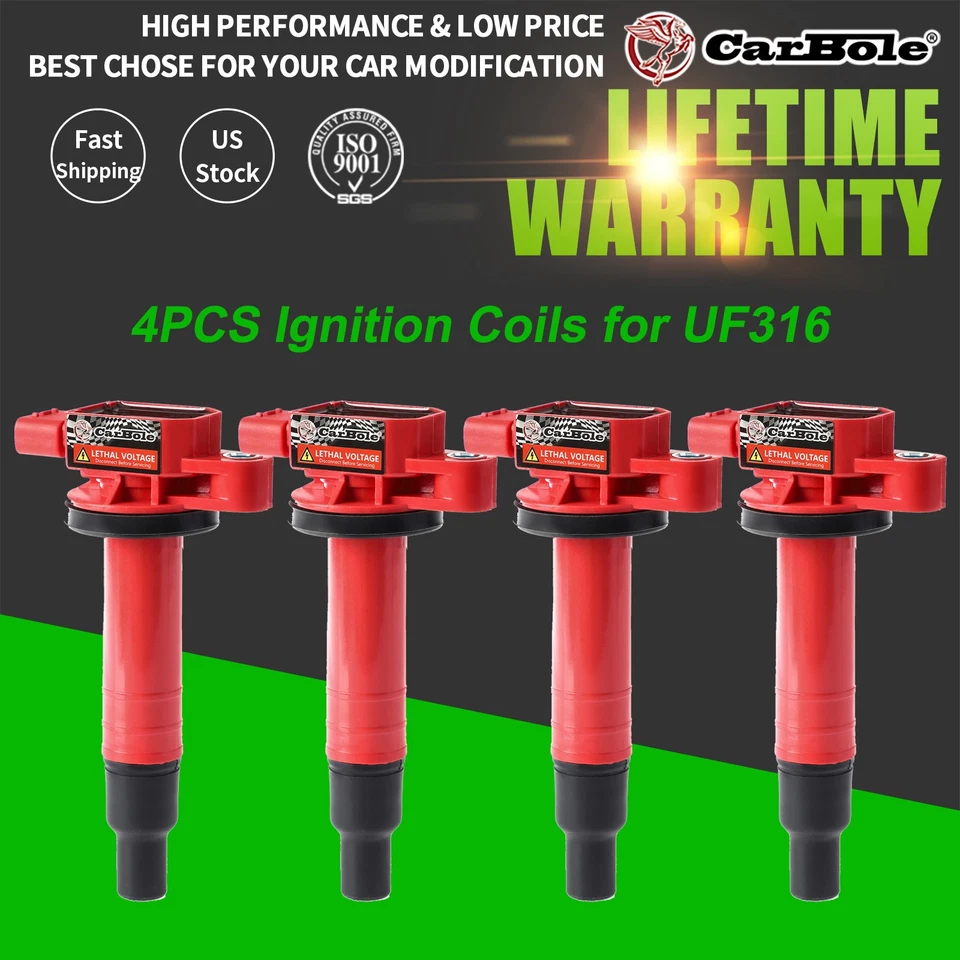 Paquete de 4 bobinas de encendido para Toyota Prius 2001-2009 2004-2006 Scion XA XB L4 1,5 L Foto 1 de 4