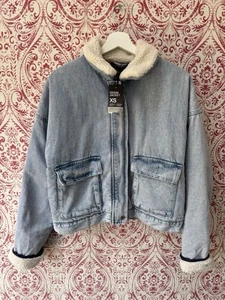 Chaqueta de mezclilla Primark para mujer de gran tamaño con forro acolchado talla XS (6-8) NUEVA CON ETIQUETAS - Imagen 1 de 8