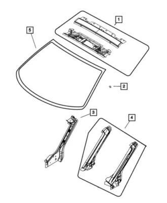 Marco de parabrisas delantero derecho genuino Mopar 2007-2014 Chrysler Sebring 5008734AF Foto 1 de 4