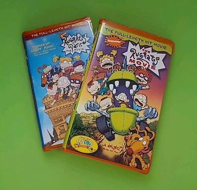 2 The Rugrats Movie And Rugrats In Paris VHS Orange Clamshell Tapes Nickelodeon - Image 1 of 4