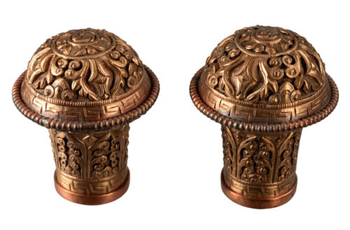 Thangka - Rod Tip - Chiseled Copper - Tibetan Tenture - Tangka - 5932
