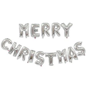 MERRY CHRISTMAS Letter Backdrop Foil Balloon Banner 16" Air-Filled