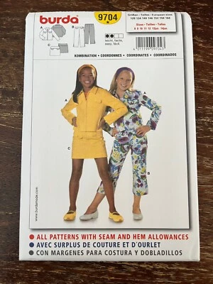 Burda 9704 UNCUT Sewing Pattern, Girls' Coordinates, Size 8-14 Junior - Image 1 of 2
