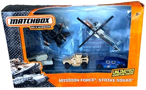 MATCHBOX MISSION FORCE STRIKE SQUAD BOEING F-15 EAGLE AH 64 APACHE HUMVEE 5PACK - Picture 1 of 1