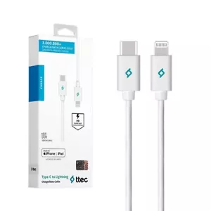 TTEC Type-C to Lightning MFi Charge Data Cable Weiß Im Verkauf Verpackung - Bild 1 von 15