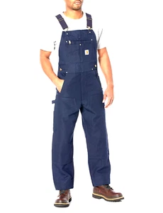 Carhartt R01-M Men’s Relaxed Fit Bib Overalls Navy 42x36 Duck Canvas Durable NWT - Picture 1 of 4