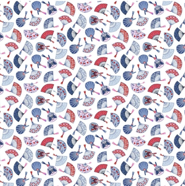 Fat Quarter Michael Miller Hand Fans Japanese Butterfly Floral Cotton Fabric - Image 1 of 1