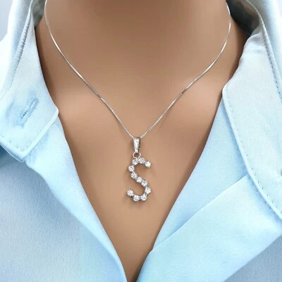 Personalised Letter Name Necklace Wedding Anniversary Gift For Her Wife UK - Image 1 of 4