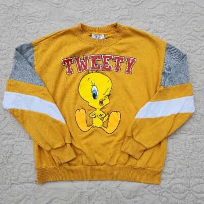 Looney Tunes Tweety Juniors Wink Sweatshirt Golden Yellow Size XS Soft - Image 1 of 4