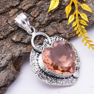 Brillant Morganit Edelstein 925 Sterling Silber Handgemacht Anhänger 5.3cm - Bild 1 von 3