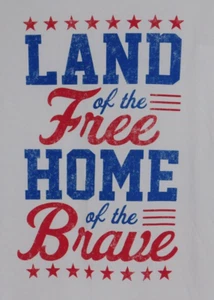 Mens Patriotic Land Of The Free 2XL 50 52 Muscle Shirt White T Shirt Sleeveless - Imagen 1 de 4