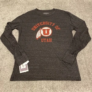 Utah Utes Mens Shirt Medium Black Long Sleeve Spellout Logo Crewneck NCAA NEW - Picture 1 of 10