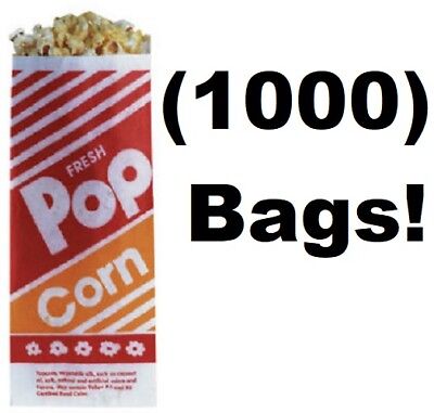 1000 Count Gold Medal # 2053 1 Oz.  #3  3-1/2  X 2-1/4   X  8  Popcorn Bags • 49.90$