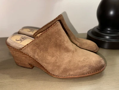New SOFFT Samarie tan suede leather mules clogs shoes sz 8 M - Image 1 of 4