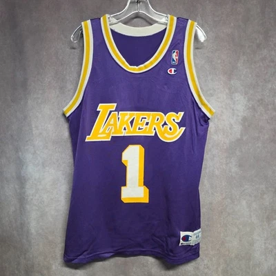 Rare Vintage 90s Champion Los Angeles Lakers Anthony Peeler 1 Jersey Mens 44 L - Image 1 of 4