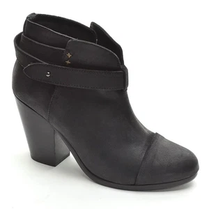 Womens Rag & Bone Harrow Booties 37 / 6.5 Asphalt Waxy Suede Boots New in Box - Picture 1 of 7
