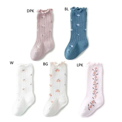 Cotton Baby Knee High Socks Toddlers Ruffled Socks Breathable Knee-High Socks - image 1 of 4