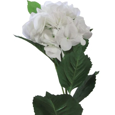 Pottery Barn Leafed White Hydrangea Floral 3pc 30" Artificial Stems - Image 1 of 4