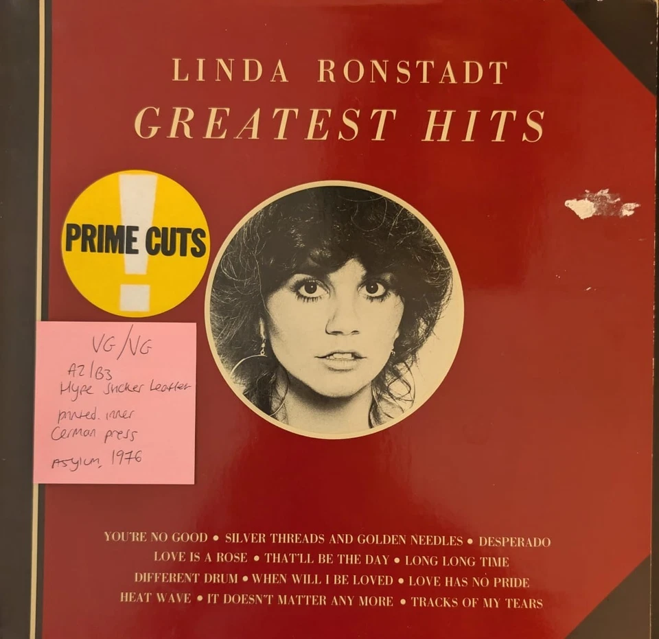 Linda Ronstadt Greatest Hits Vinyl Record VG/VG AS-53055 1976 - Image 1 of 2