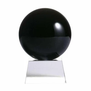 50mm Natural Black Obsidian Rainbow Cat eye Sphere Crystal Ball Healing Stone - Picture 1 of 2