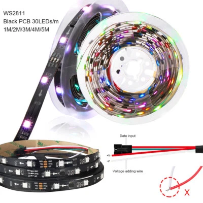 WS2811 5050 ARGB LED Strip light RGB IC Addressable Smart Pixel tape lamp DC 12V - Image 1 of 4