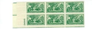 1953 US STAMP Scott #1023 6-Block 3c FVF MNH - Picture 1 of 1