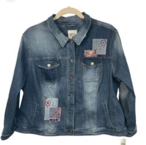 Chaqueta de Jean Vintage America con detalle de patchwork talla XS - Imagen 1 de 6