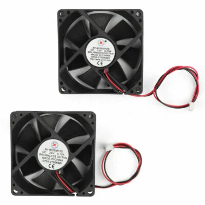DC Brushless Cooling PC Computer Fan 12V 24V 8025s 80x80x25mm 0.15A 2 Pin US NEW - Image 1 of 4