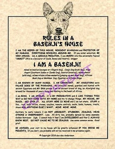 Rules In A Basenji's House - Picture 1 of 1