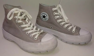 Women's Light Brown Shoes Converse Chuck Taylor All Star High White Lugged Sz 10 - Picture 1 of 9