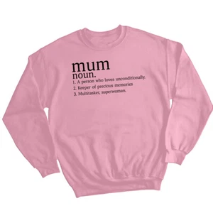 Womens Definition of Mum Mothers Day Sweatshirt Jumper Funny Mama Mom Cute #MD - Picture 1 of 31