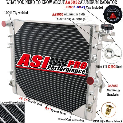 ASI 4 Row Aluminum Radiator For 2007-2018 2009 2011 Jeep Wrangler JK 3.6L 3.8L Foto 1 de 4