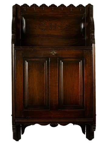 Antique Wall Mount, Drop Front Desk Cover
