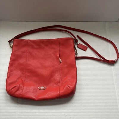 Coach Isabelle Handbag Pebbled Leather Hobo Scout Cross Body Purse Burnt Orange - Image 1 of 4