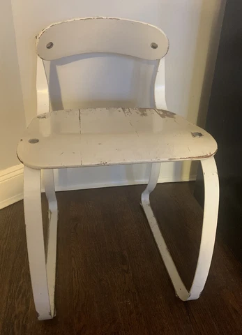 Herman A Sperlich Ironrite Health Chair Vintage MCM Machine Age 1938 Metal White Cover