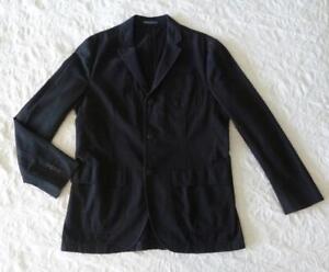 Polo Ralph Lauren Black Summer Seersucker Blazer Sport Coat Jacket 44 L Rare EUC