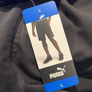 PUMA Shorts Men Large Black Stretchlite Logo Pockets Athletic Golf Drawstring - Picture 1 of 13