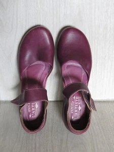 L'Artiste Spring Step Gloss Wedge Mary Janes Purple Leather Shoes Sz 38 READ - Picture 1 of 24
