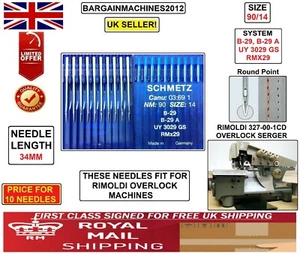 RMX29 B-29A UY3029GS S=90/14 RIMOLDI OVERLOCK INDUSTRIAL SEWING MACHINE NEEDLE - Picture 1 of 4