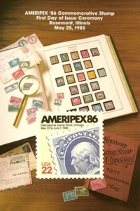 #2145 First Day Ceremony Program 22c AMERIPEX 86 Stamp - Picture 1 of 1