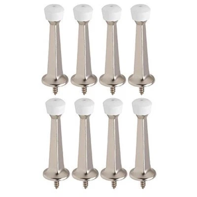 8x Premium Nickel Door Stop Solid Rigid Brushed Satin Rigid Doorstop Stopper 3" - Image 1 of 3