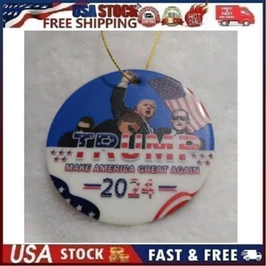 Donald Trump MAGA Assassination Attempt 2024 Hanging Ornament - Picture 1 of 6