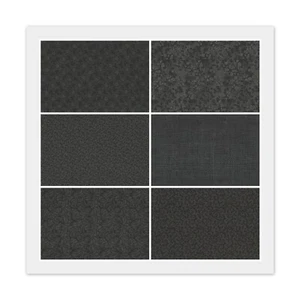 Lot of 6 Fat Quarters, BLACK Color, Cotton Fabric - READ DESCRIPTION - Picture 1 of 7