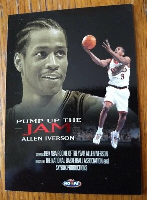 ALLEN IVERSON, 1998-99 SKYBOX NBA HOOPS PUMP UP THE JAM INSERT #2 of 10 PJ - Image 1 of 2